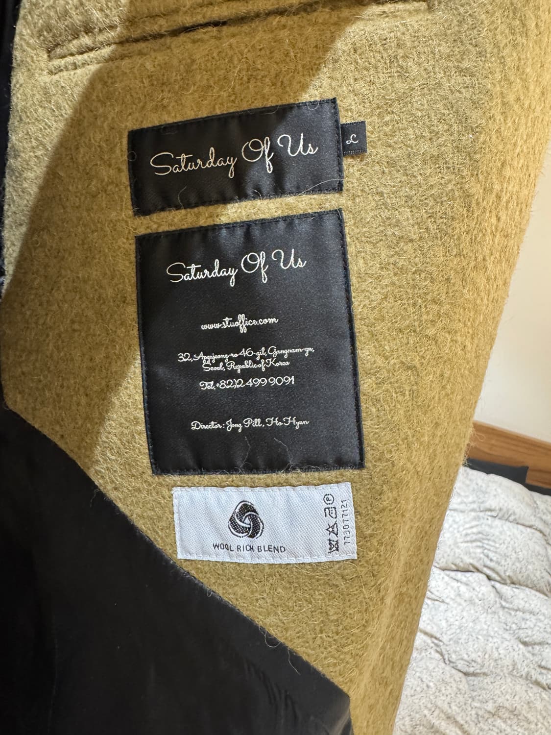 Stu 부클 패치 더블 코트 베이지 L 상품이미지4