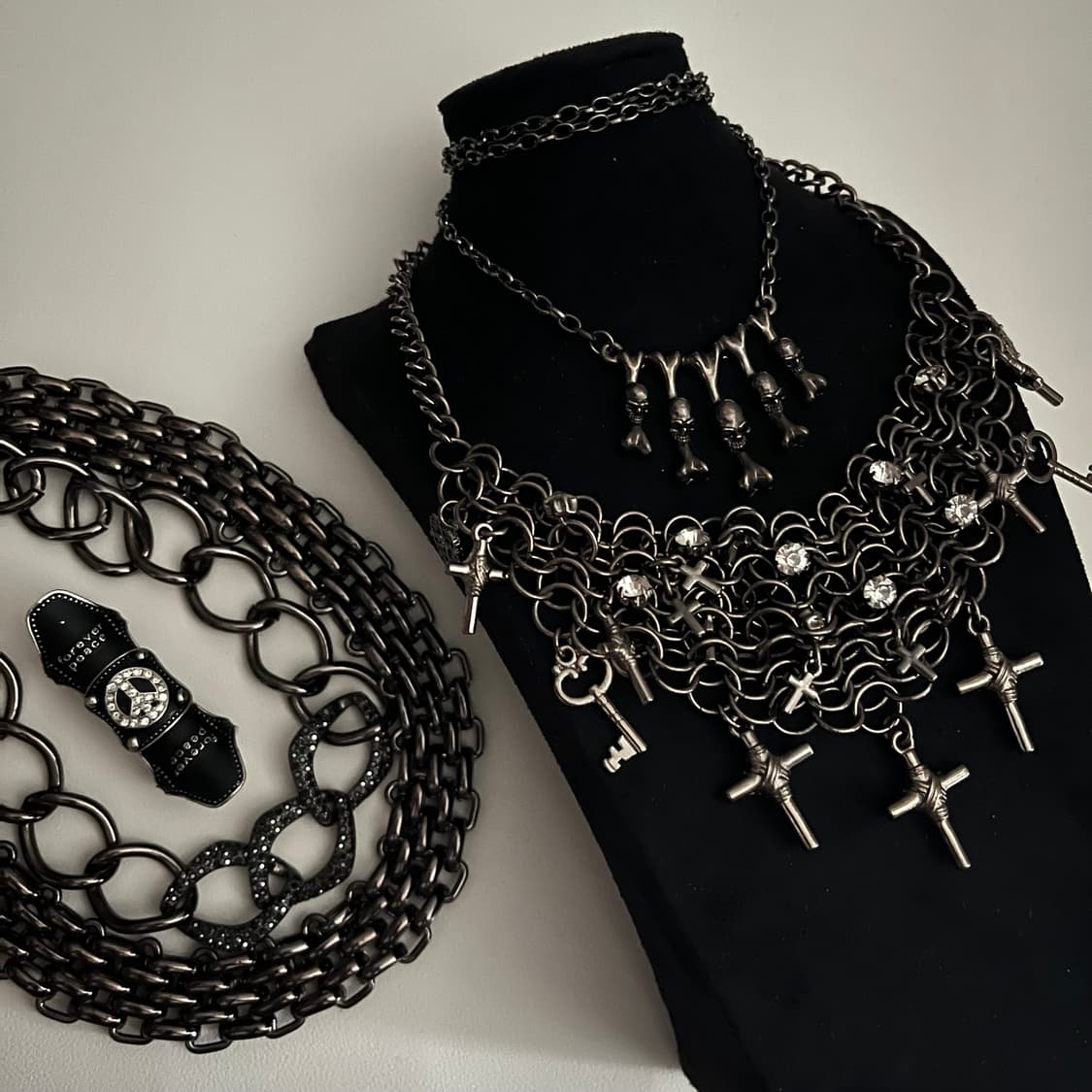 빈티지 악세서리 목걸이 팔찌 반지 펑크 락시크 십자가 해골 상품이미지3