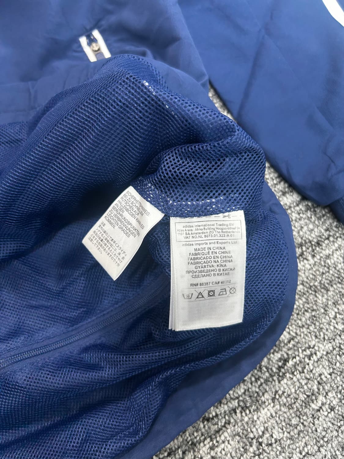 아디다스 네이비 화이트 트랙탑 바람막이 L 상품이미지8