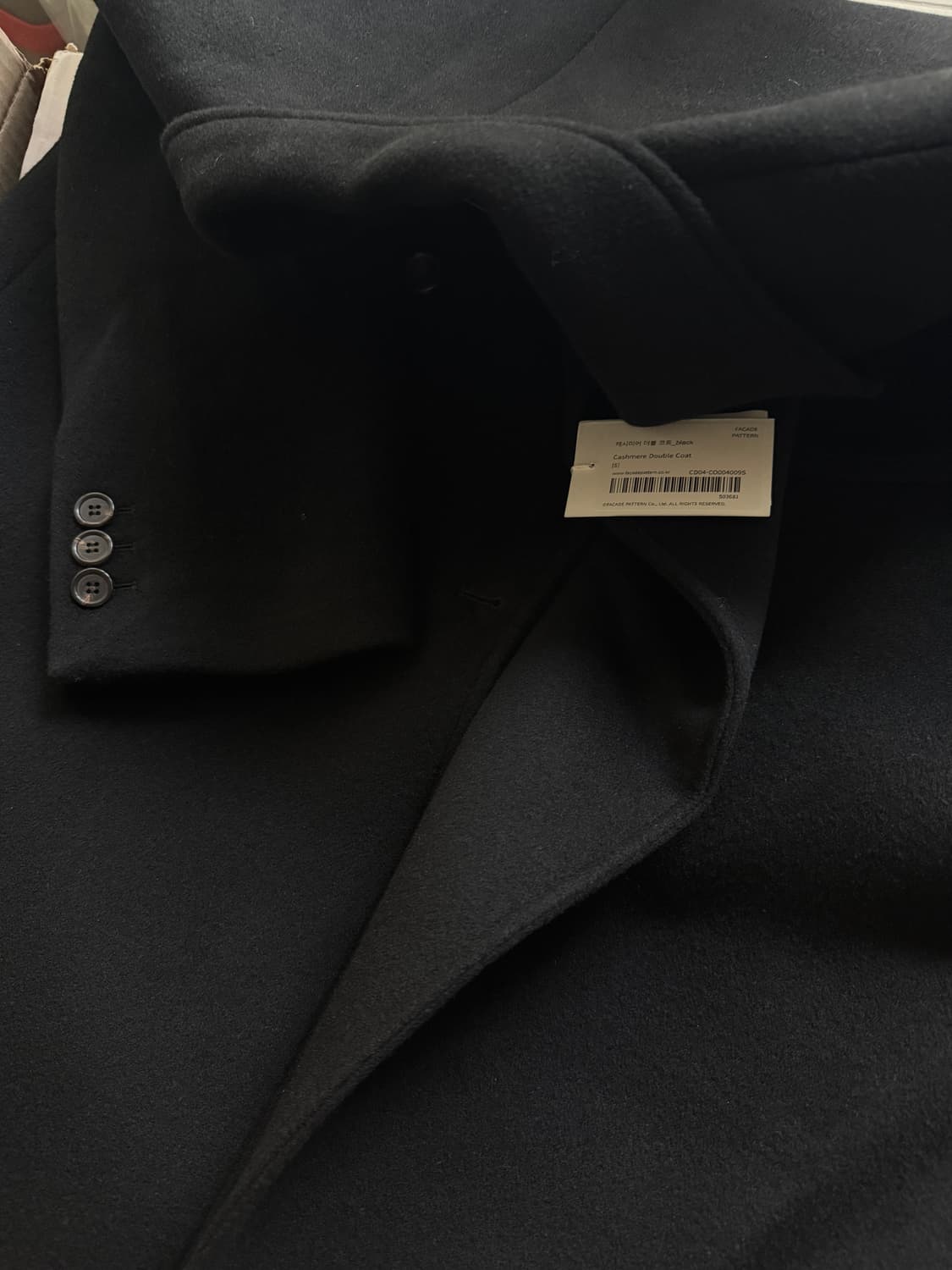 파사드패턴 캐시미어 더블 코트 블랙 상품이미지2