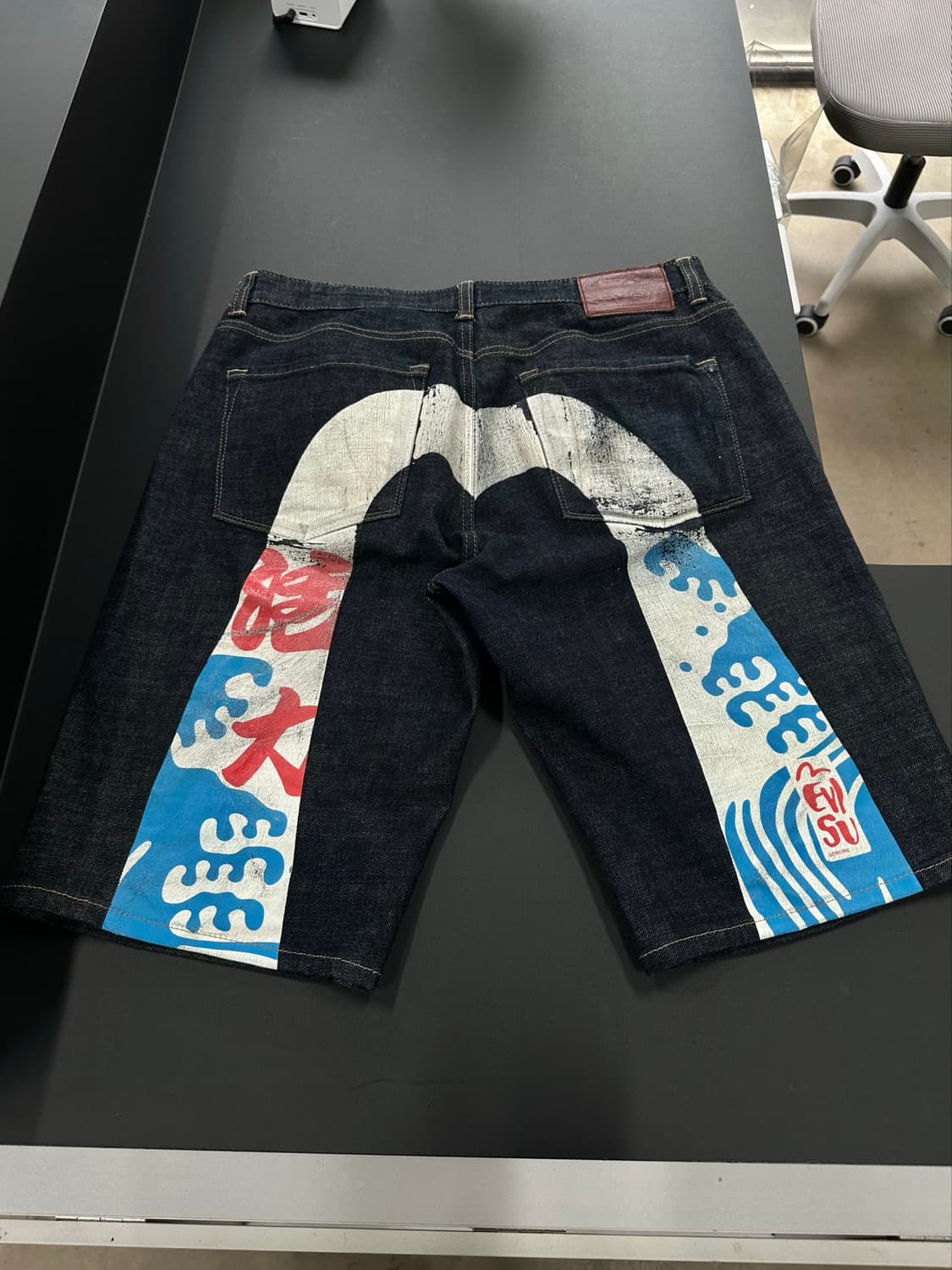 에비수 오리엔탈 백프린팅 생지데님팬츠 상품이미지6