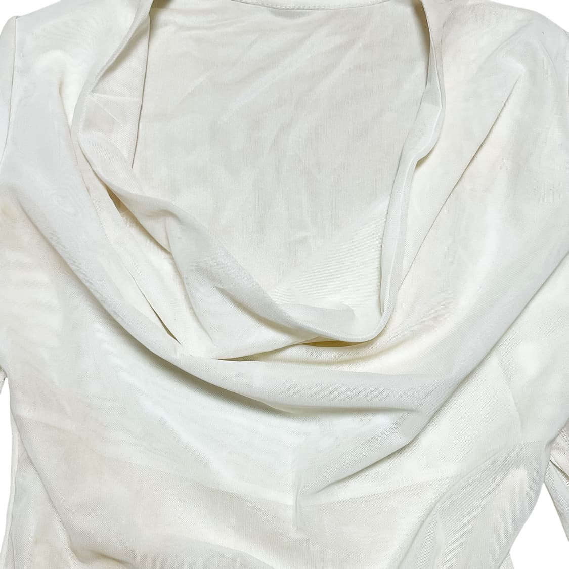 cowl neck mesh sleeved dress top_ivory 상품이미지6