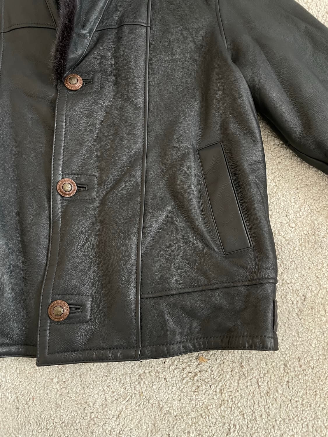 mink collar sheepskin mouton jacket 상품이미지5