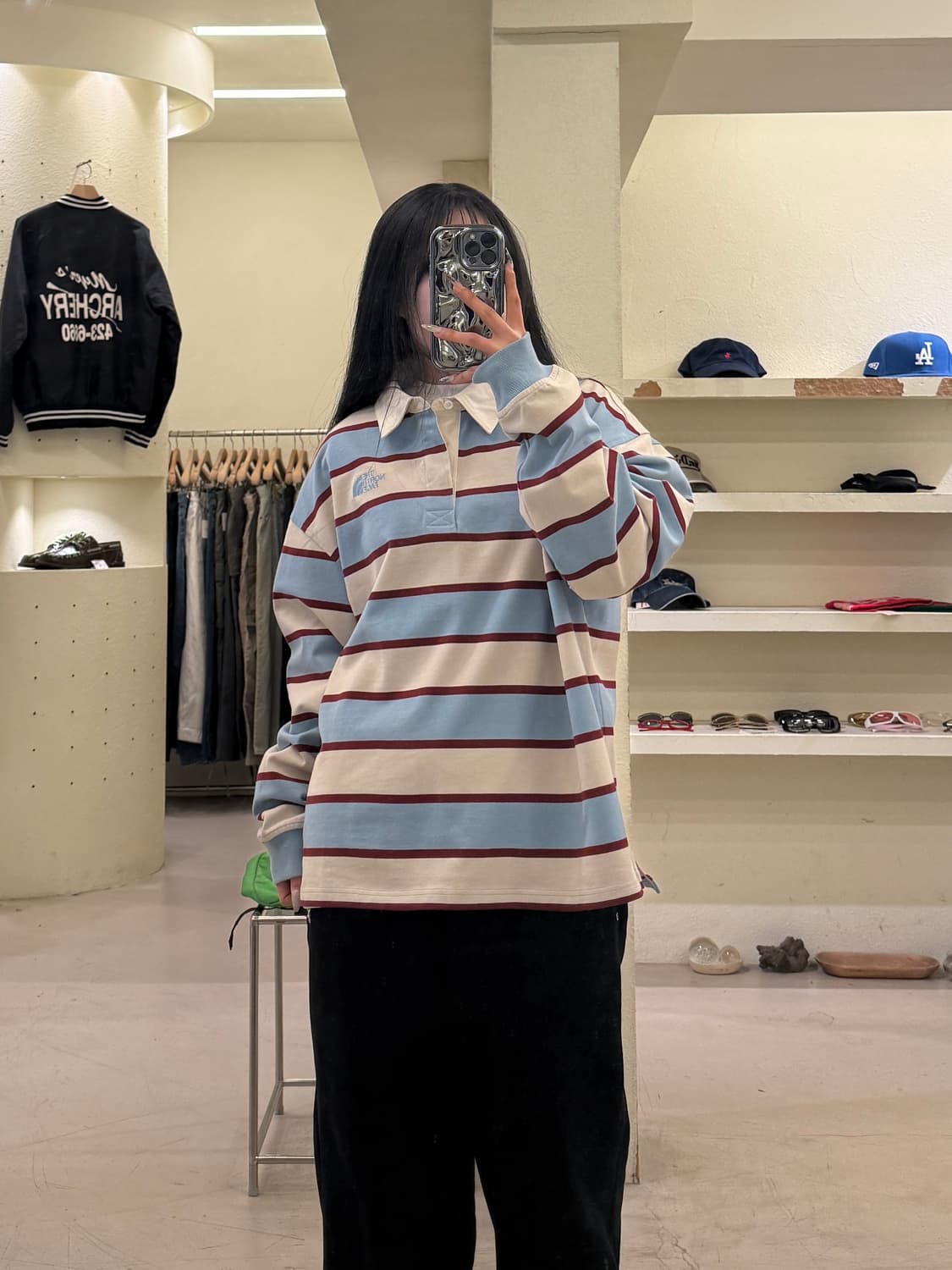 노스페이스 스트라이프 럭비티 U1086 상품이미지1