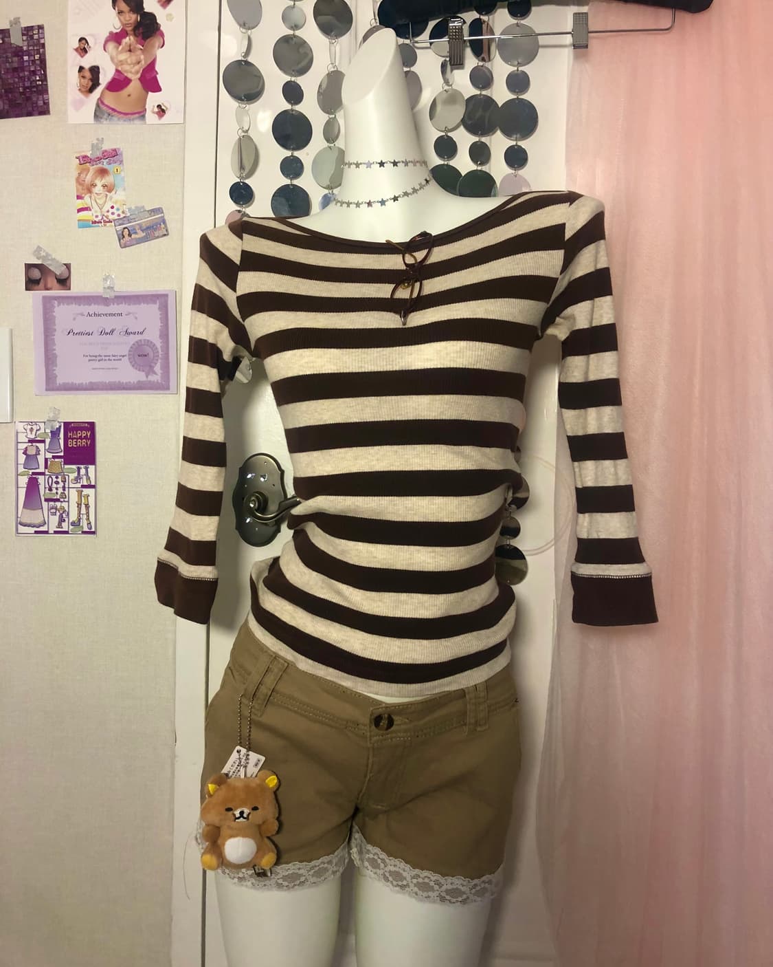 brown choco stripe top 상품이미지1