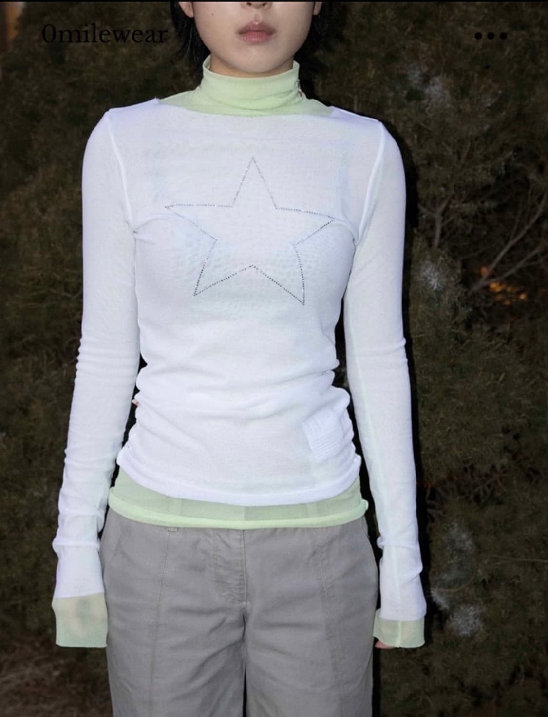 영마일웨어 레이어드 스타 메쉬 탑-그레이 상품이미지1