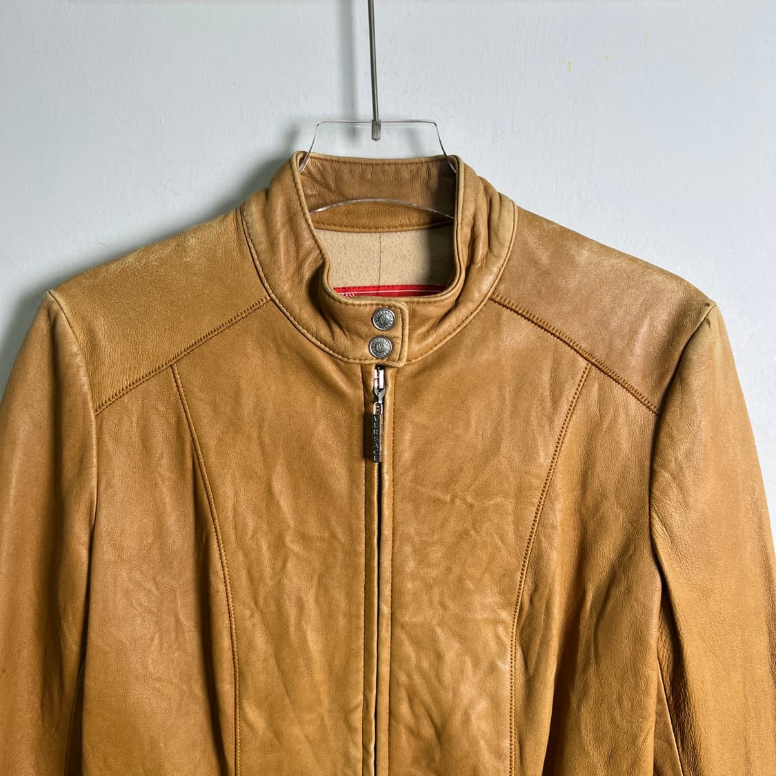 베르사체 진스 카라멜 모토 레더 자켓 S 상품이미지4