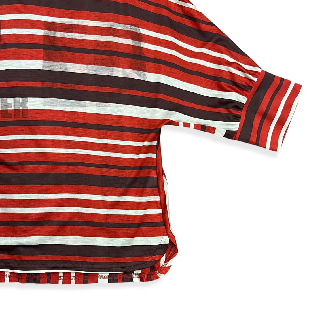 Lettering Red Stripe Top 상품이미지4
