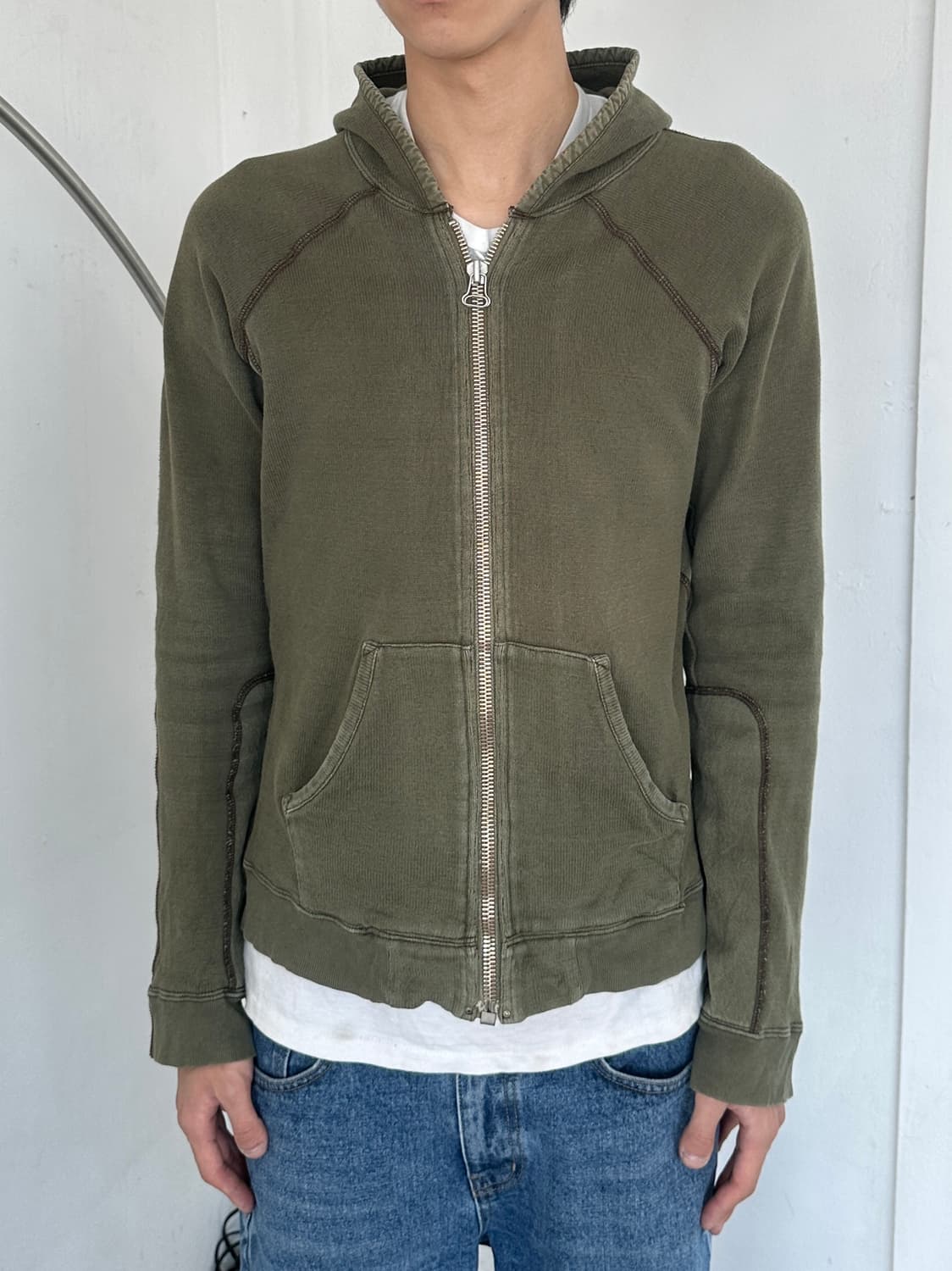 빈티지 지퍼 스웨트 후드 집업 상품이미지2