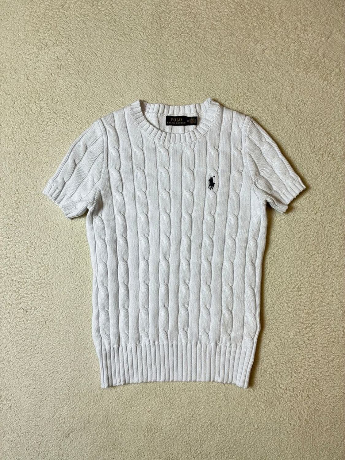 폴로 랄프로렌 코튼 우먼 꽈배기 반팔 니트 PN7163 상품이미지1