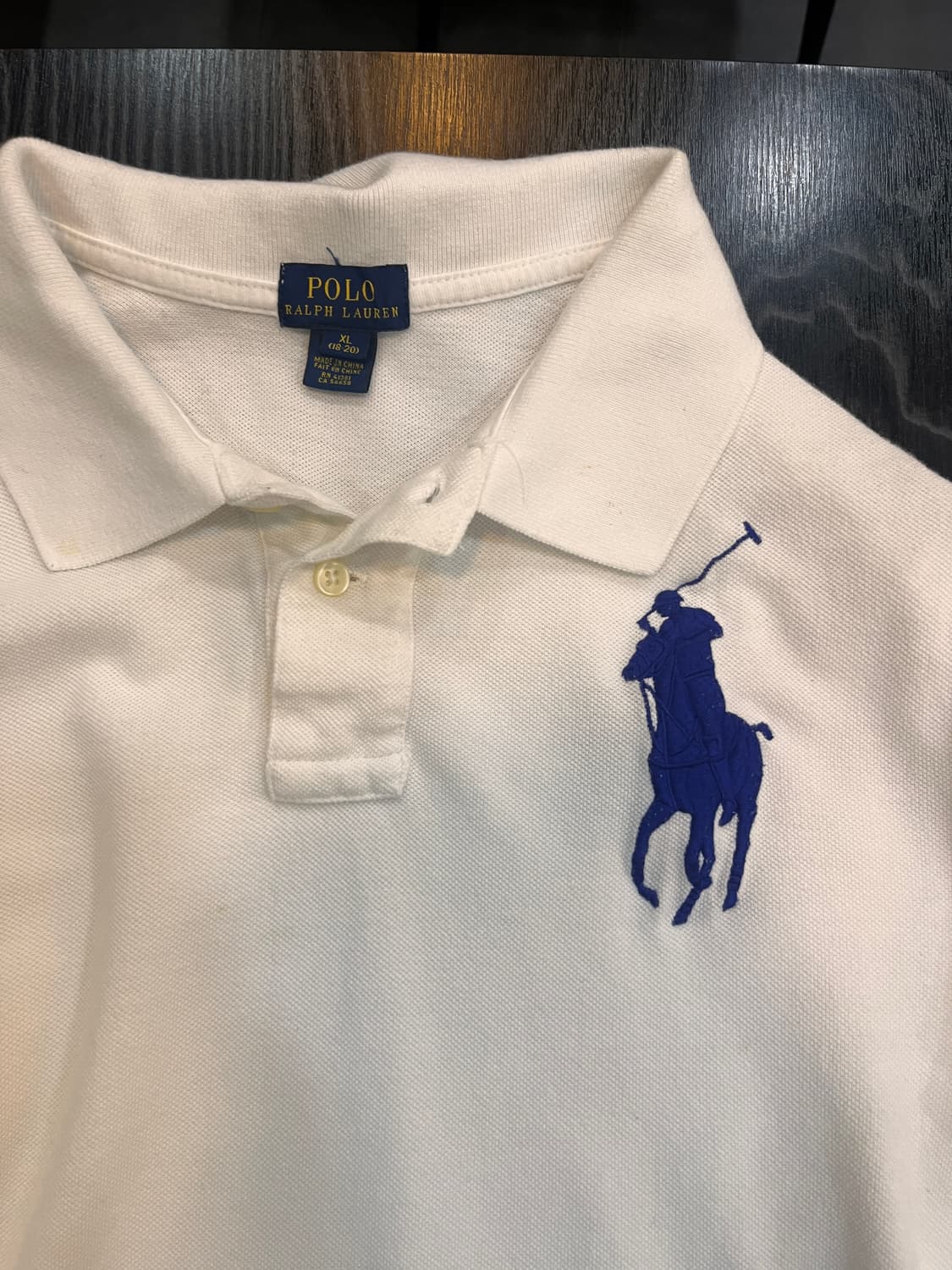 폴로 빅포니 카라티 화이트 흰색 블루로고 상품이미지3