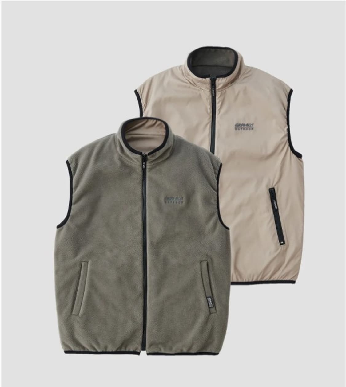 [M] 그라미치 리버시블 플리스 베스트 그레이 상품이미지1