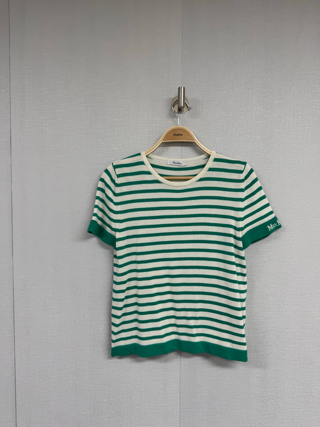 막스마라 스트라이프 니트 반팔 티셔츠 상품이미지1