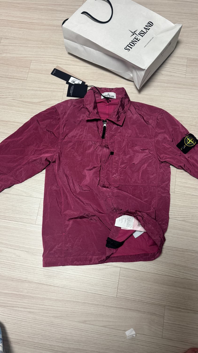 스톤아일랜드 나일론 오버셔츠 자켓 m 버건디 팔아요 상품이미지5