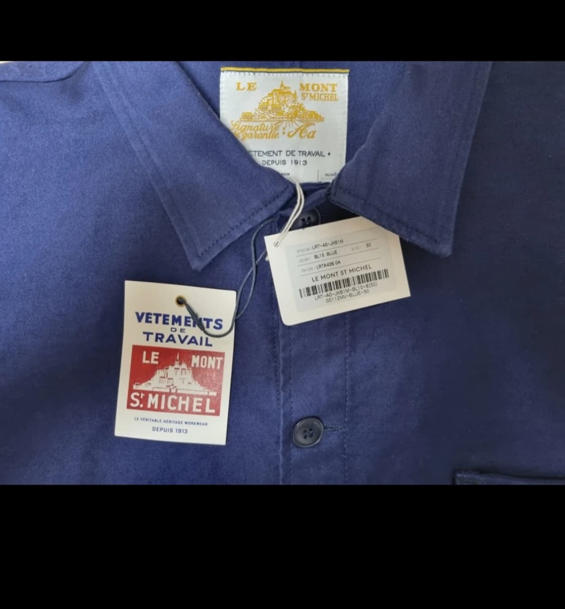 르몽생미셸 남성 몰스킨 워크자켓 블루 50 상품이미지4