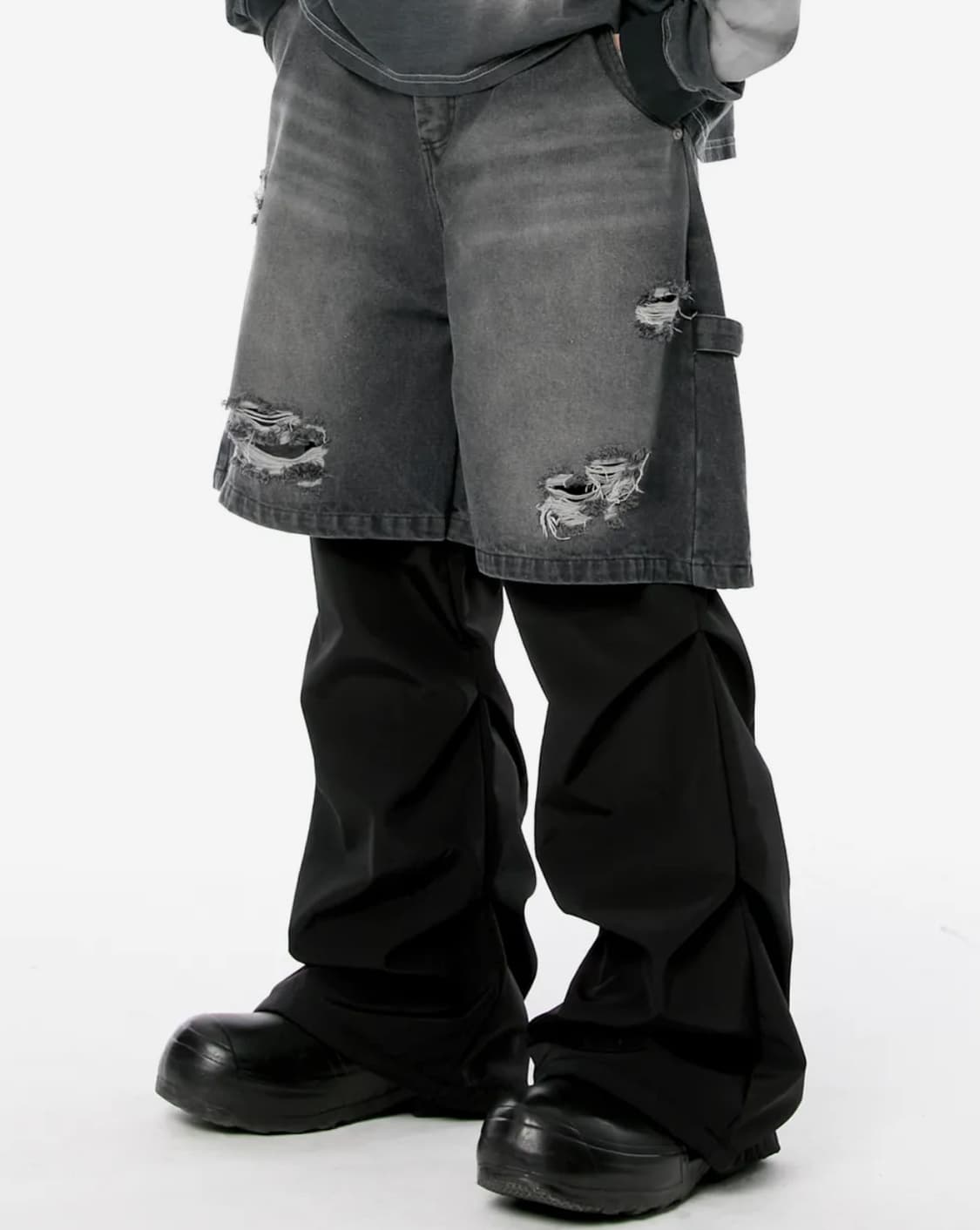 플레버리즘 하이브리드 레이어드데님 트랙팬츠  상품이미지1