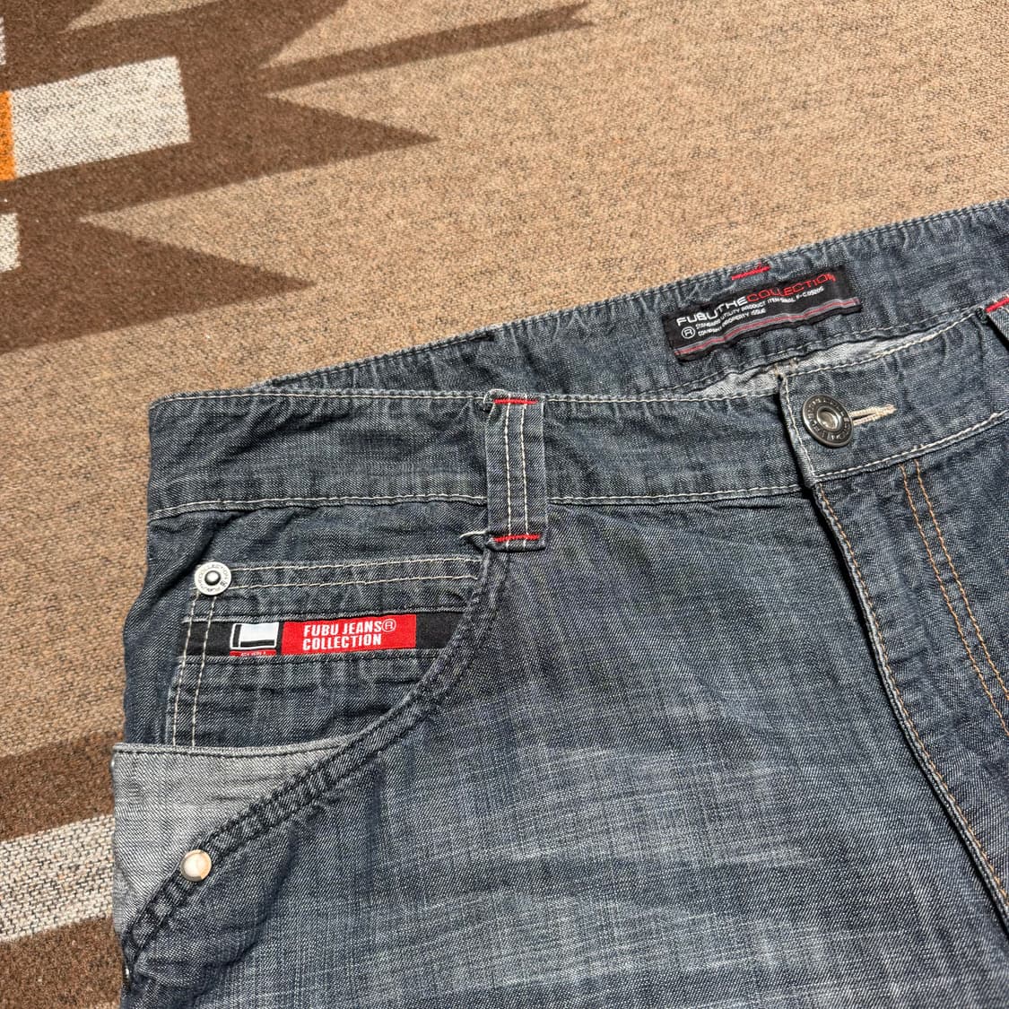 FUBU 후부 00s y2k 올드스쿨 버뮤다 데님 팬츠 35 반바지 상품이미지3