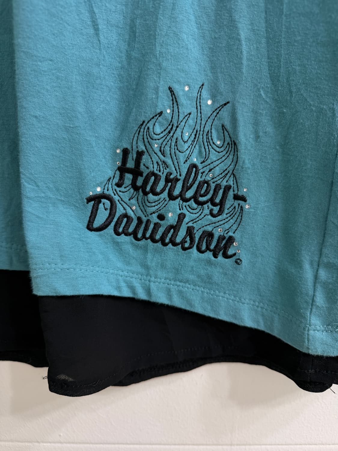 (상의 세트) 할리데이비슨 민트 레이어드 롱슬리브 + 펑크 나시 세트 상품이미지5