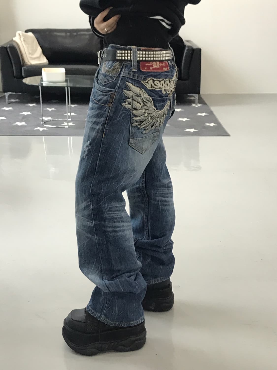 Red Pepper Skull Patch Denim Jeans 상품이미지3