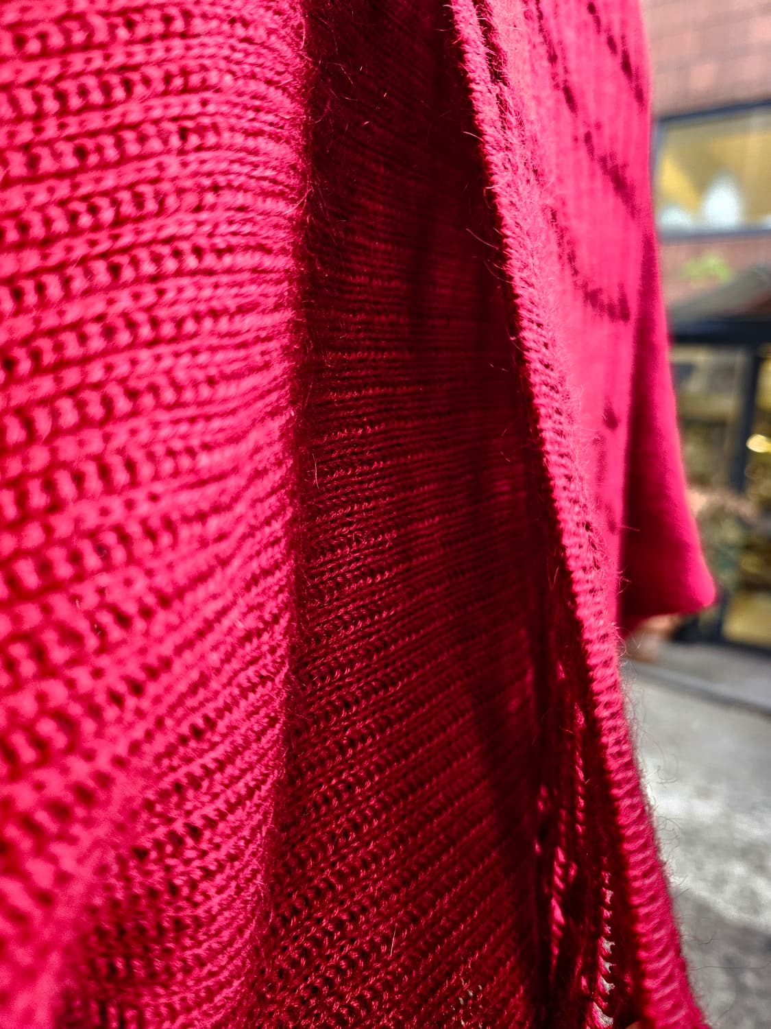 레드 꽈배기 레이어드 숏 가디건 상품이미지6