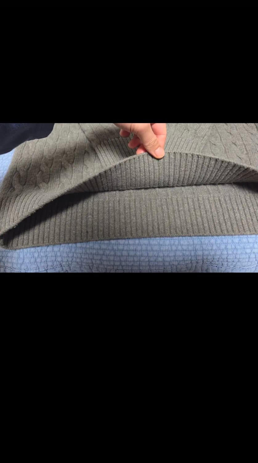 어나더오피스 하프집업 케이블 니트 애쉬그레이 1 상품이미지5