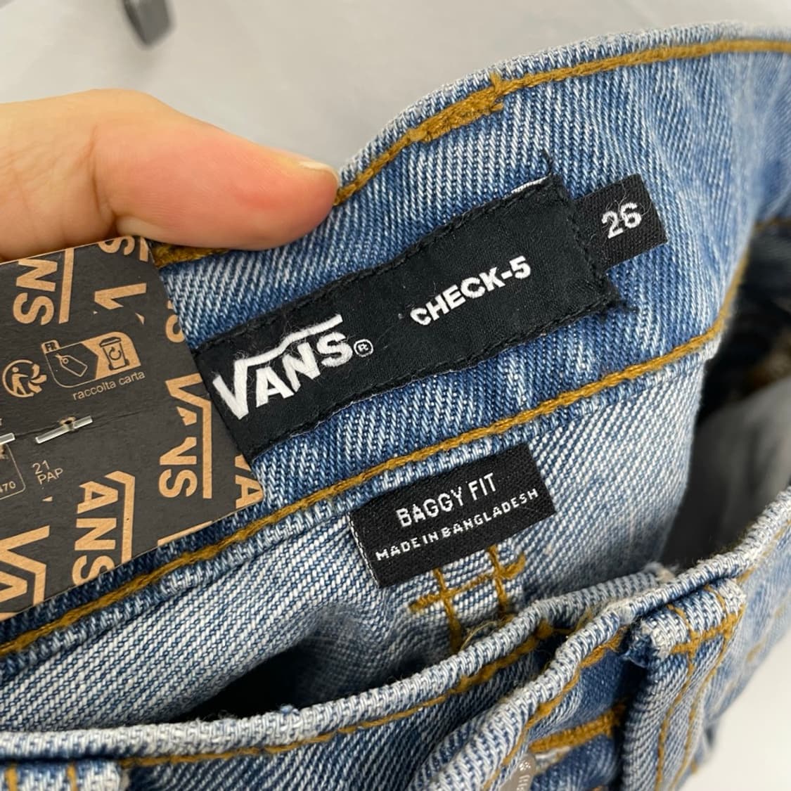 반스 VANS CHECK-5 중청 배기핏 데님 팬츠 26 (새상품) 상품이미지3