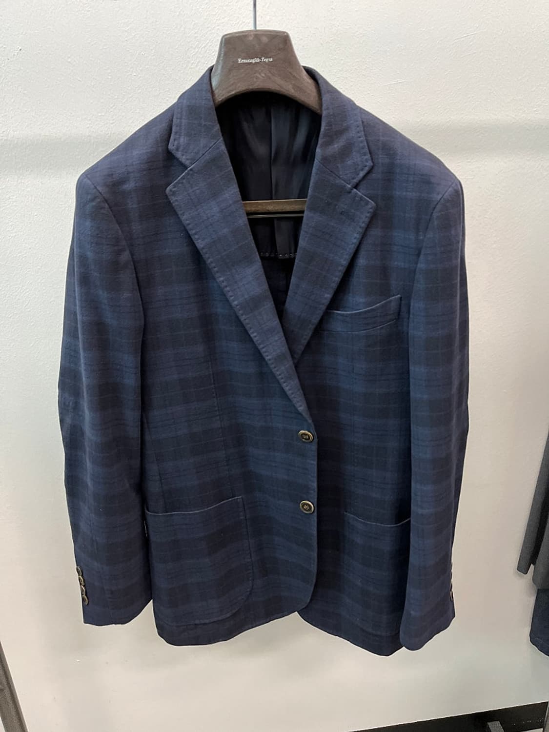 110) 닥스 몰스킨 네이비 체크자켓  상품이미지4