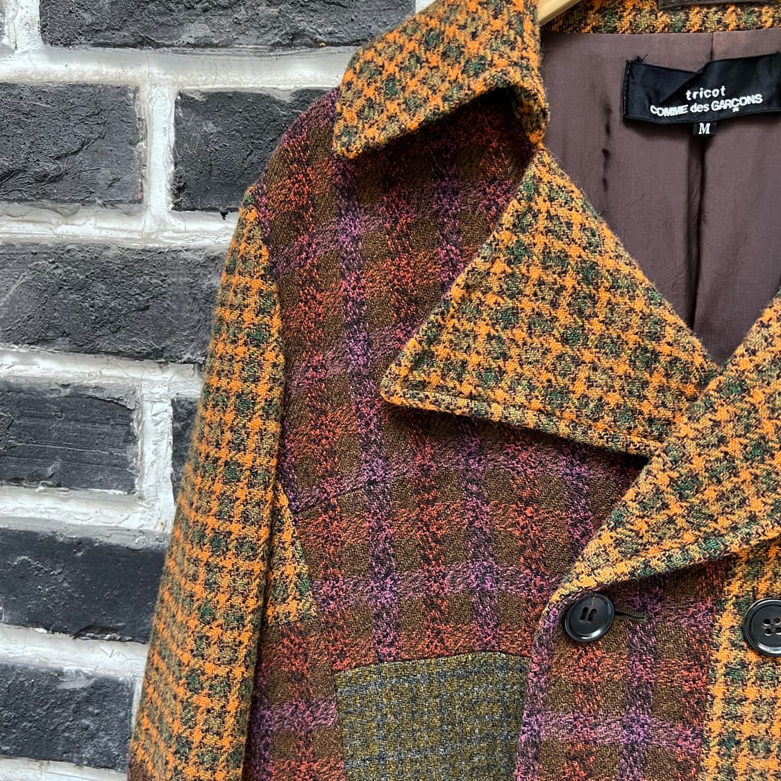 tricot comme des garcons 패치워크 울 코트 상품이미지2