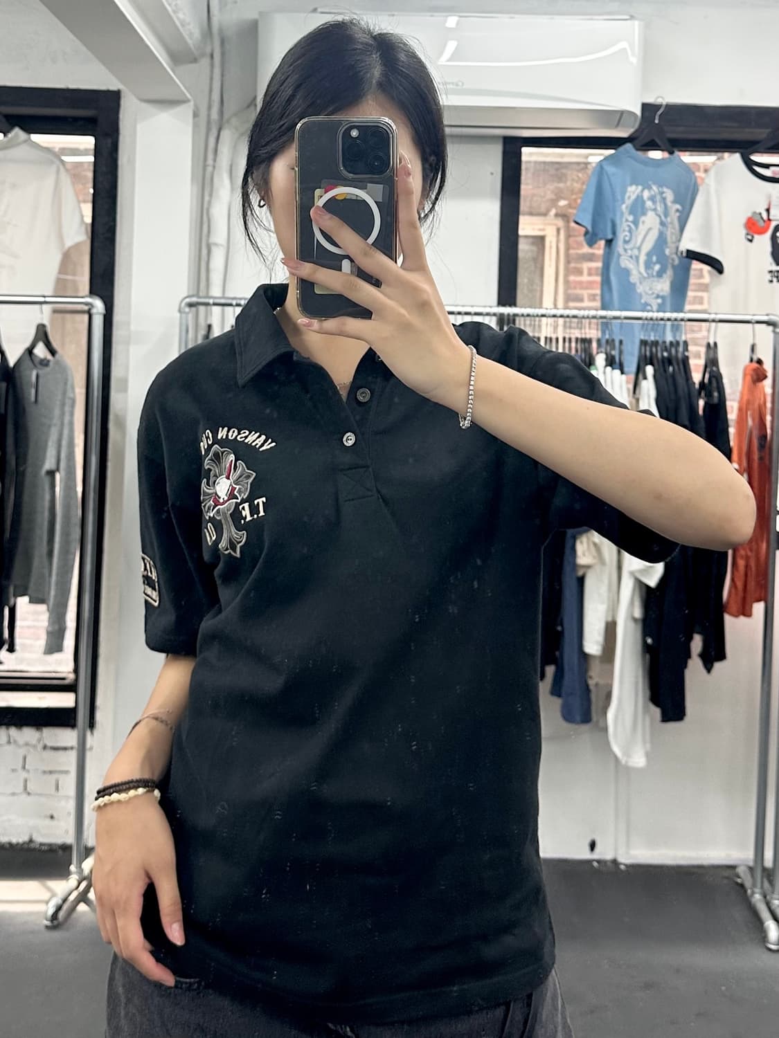 밴슨 레더 TFOA 크로스 PK 티셔츠 상품이미지2