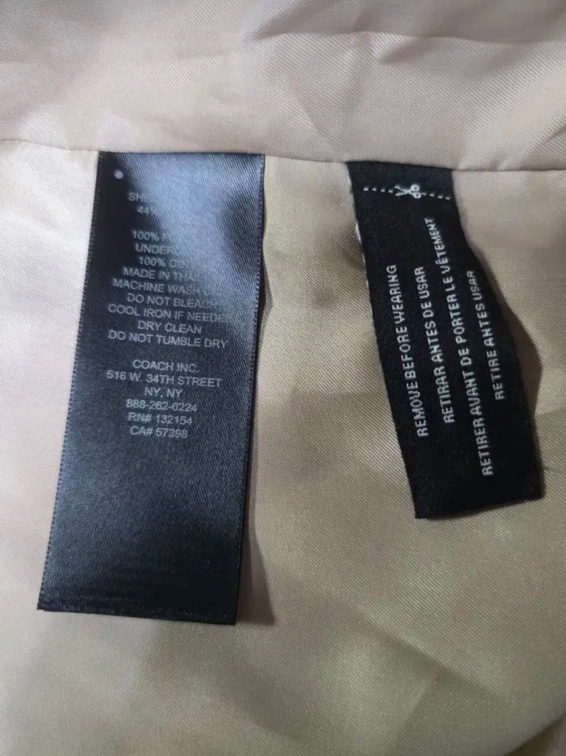 코치 COACH 체크 숏트렌치 코트 XS 상품이미지4