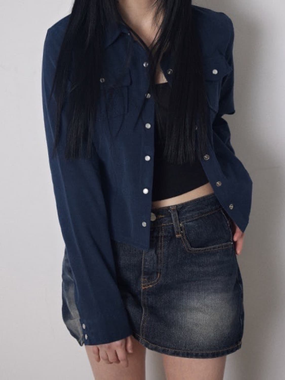 애즈온 제니스 코듀로이 셔츠 블루그린  상품이미지1