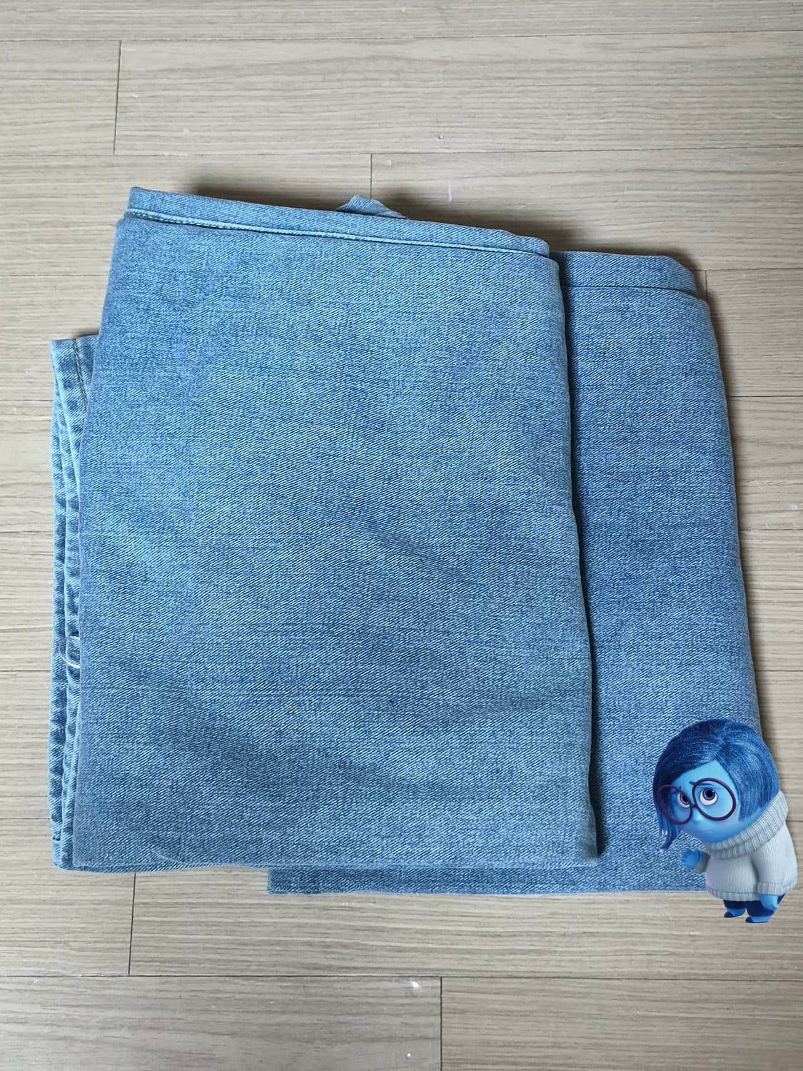 빈티지 더블핀턱 와이드 데님팬츠 (중청) 상품이미지2