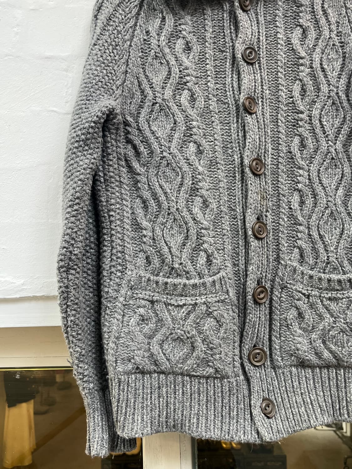 Franklin Marshall 케이블 니트 울 가디건 S 상품이미지4