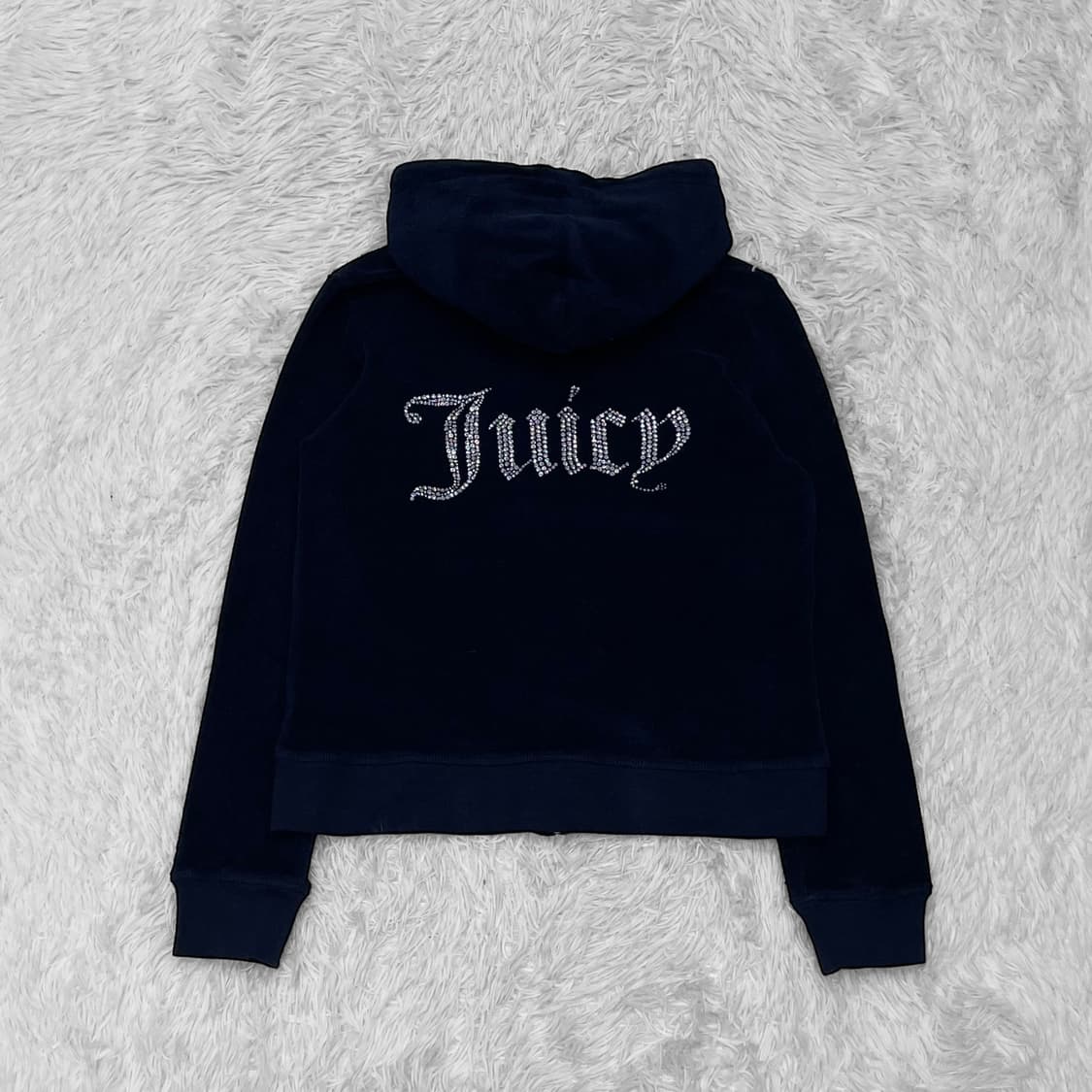 쥬시꾸띄르 벨벳 글리터 후드집업 네이비 상품이미지3