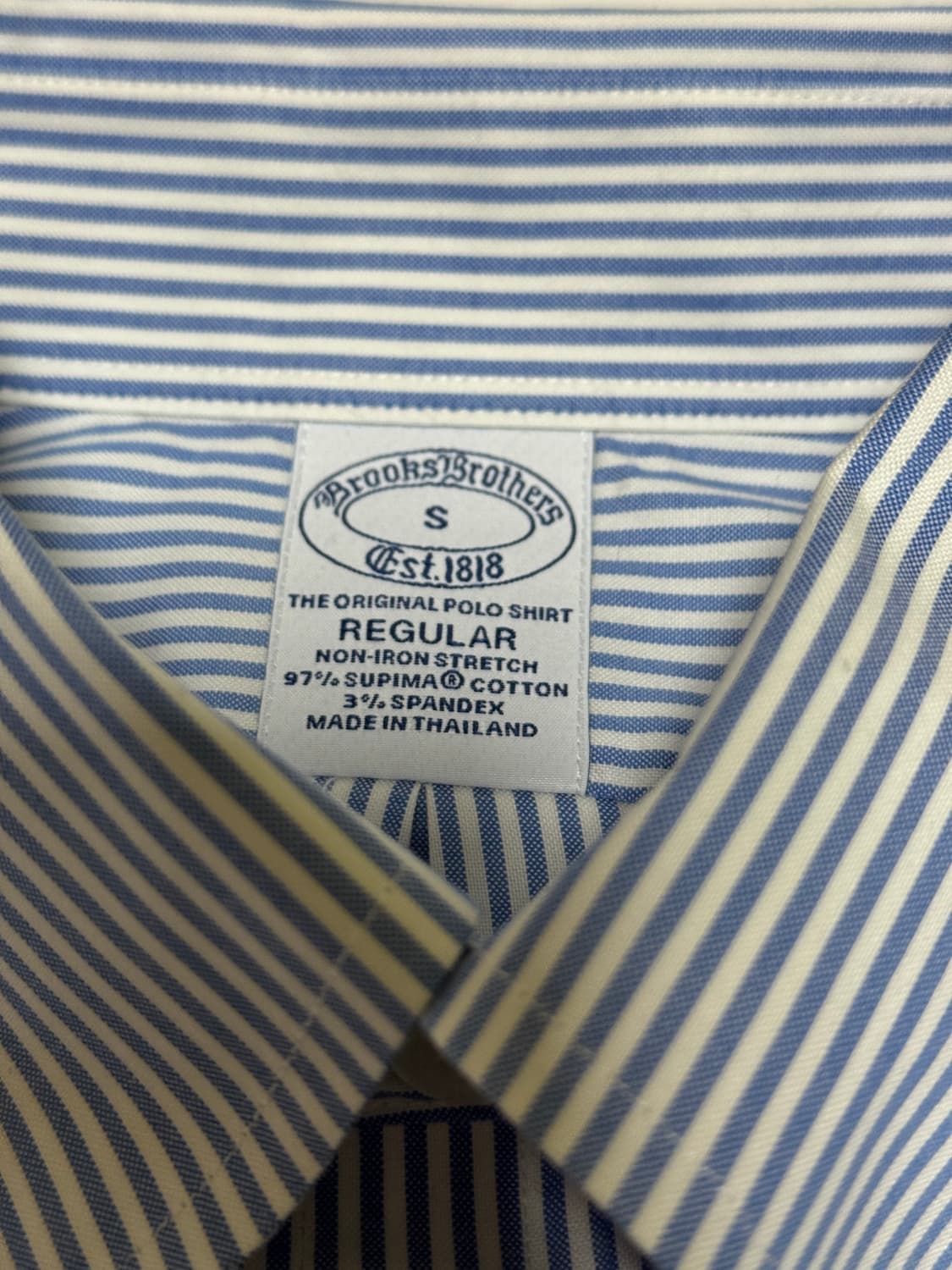 브룩스 브라더스 클래식 블루 스트라이프 셔츠 상품이미지3