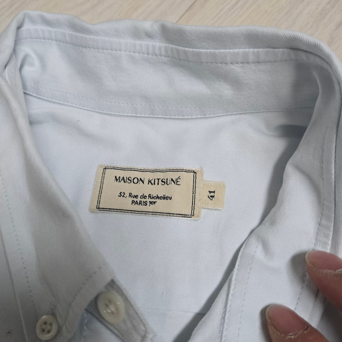 메종키츠네 폭스 헤드 자수 옥스퍼드 셔츠 상품이미지2