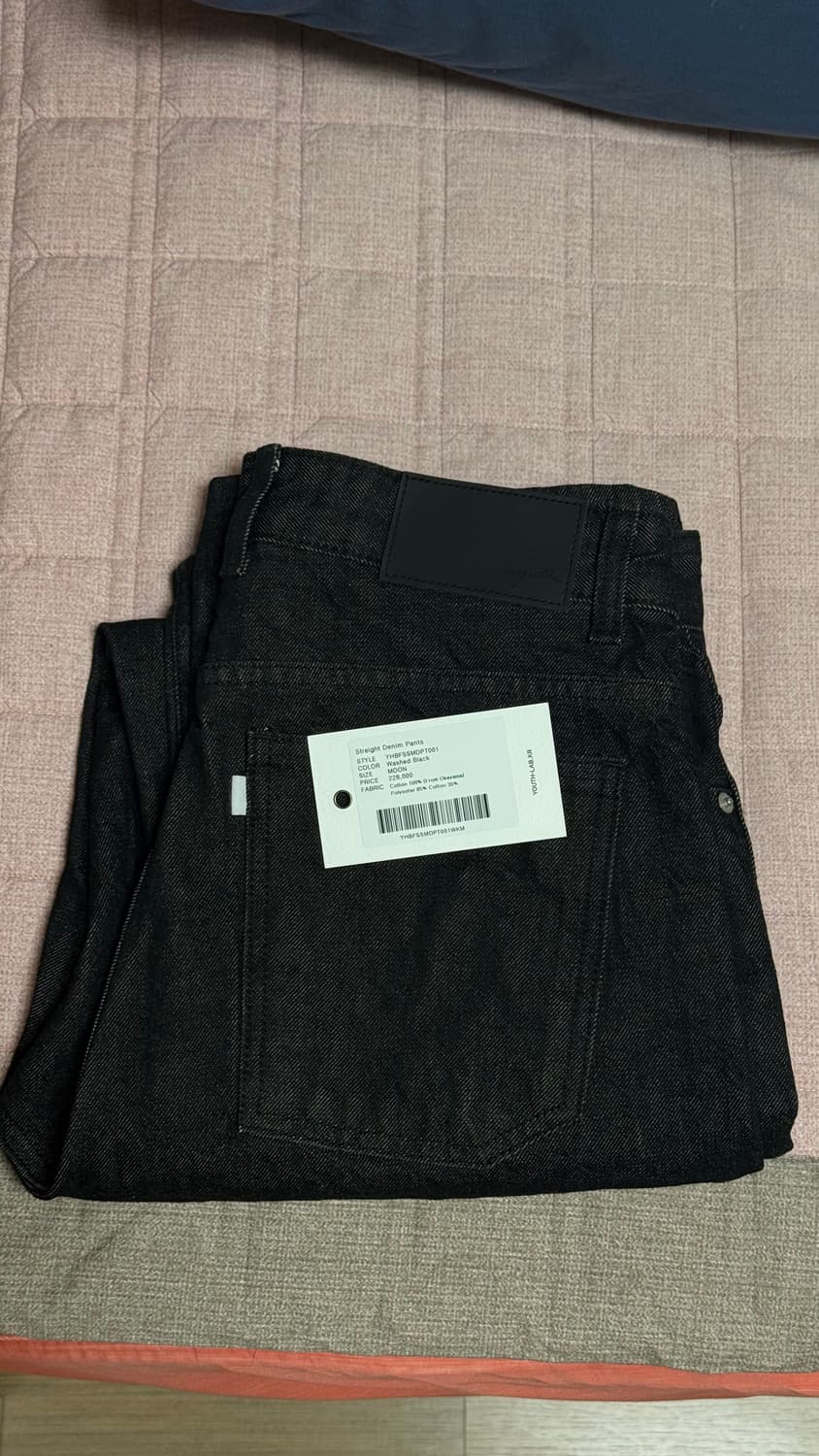 [M] youth straight denim washed black 상품이미지1