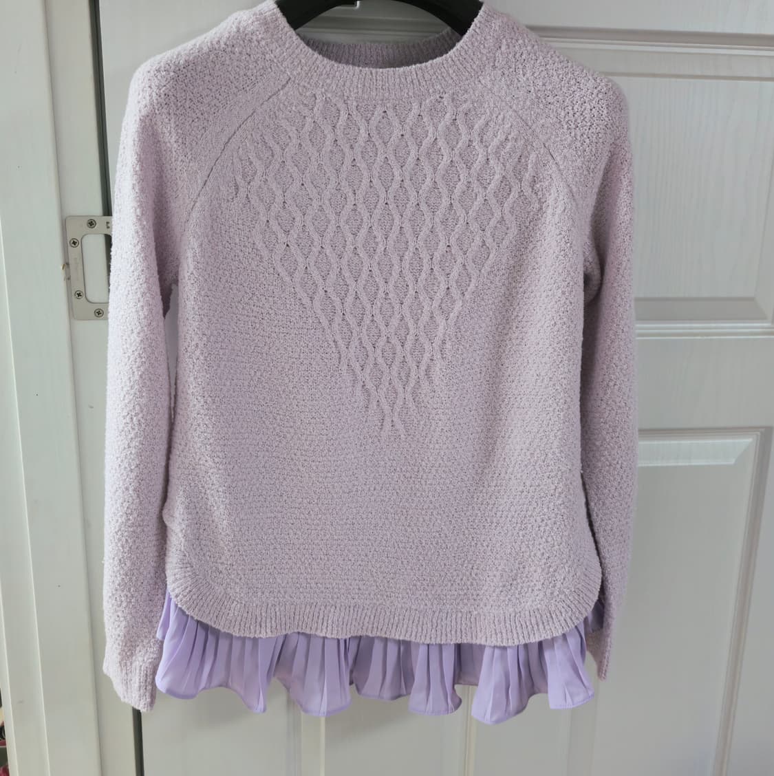 L) 새상품 MIXXO 프릴 레이어드 니트 라벤더 상품이미지1