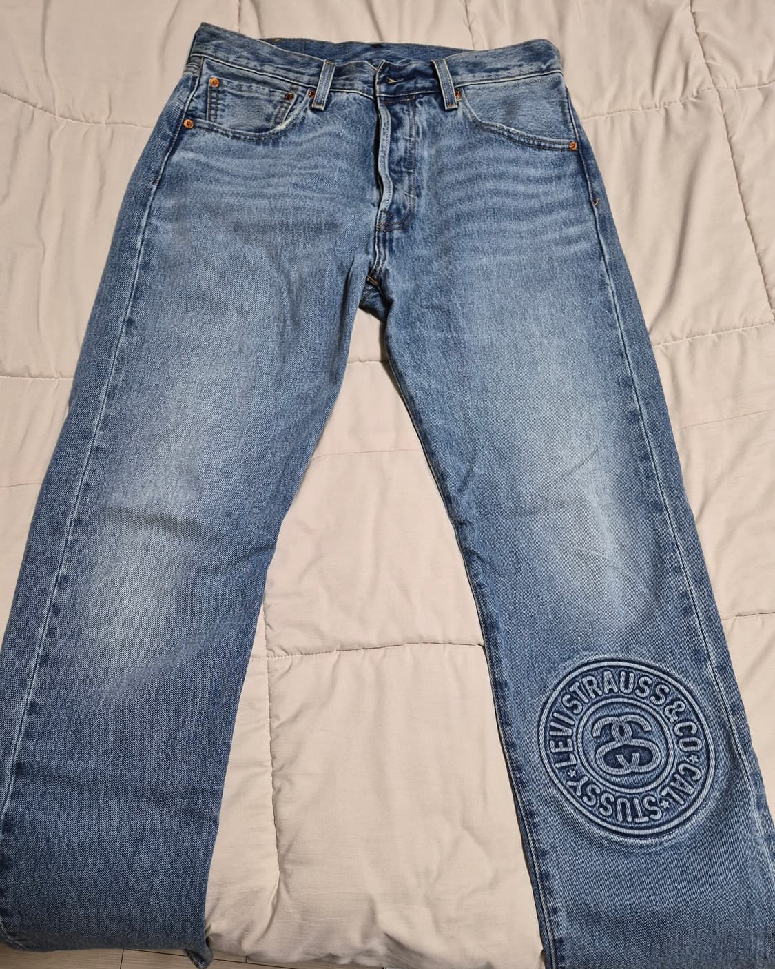 스투시 x 리바이스 501 인디고 워시 판매합니다 상품이미지1