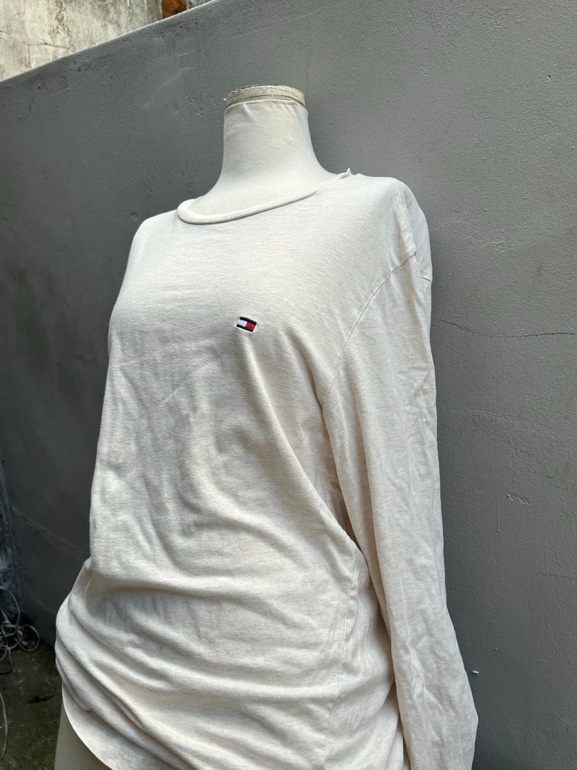 VTG 타미힐피거 오트밀 아이보리 로고 롱슬리브 상품이미지2