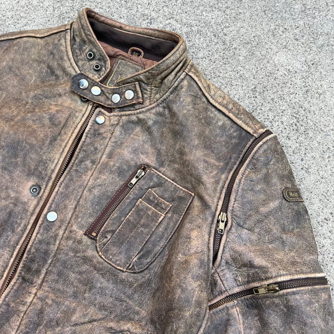 90s Hein Gericke 가죽 라이더 자켓 (100-105) 상품이미지3