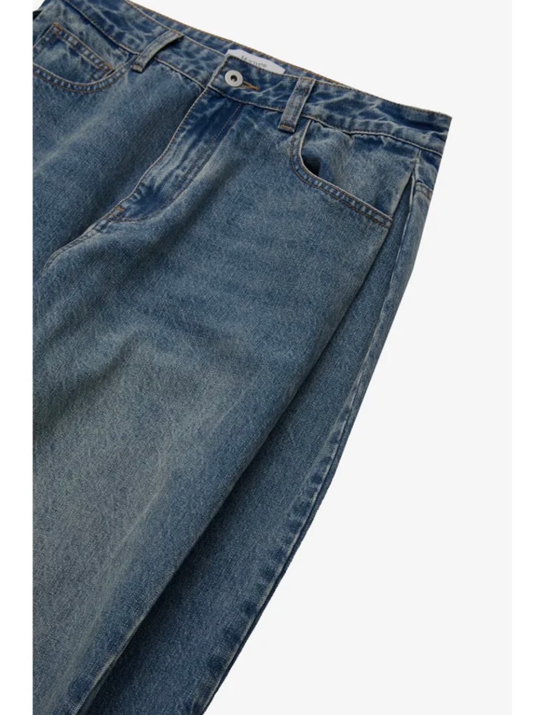 [S] 후브스 사이드 핀턱 데님 팬츠 블루 상품이미지4