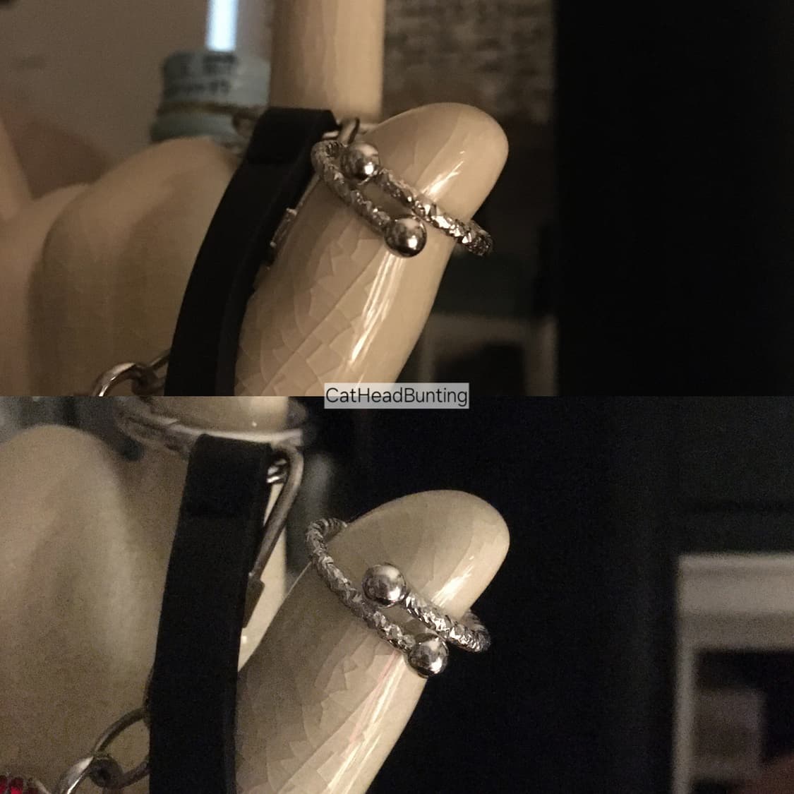 UNISEX 실버 투볼 글리터 °오픈 링° 반지 상품이미지3