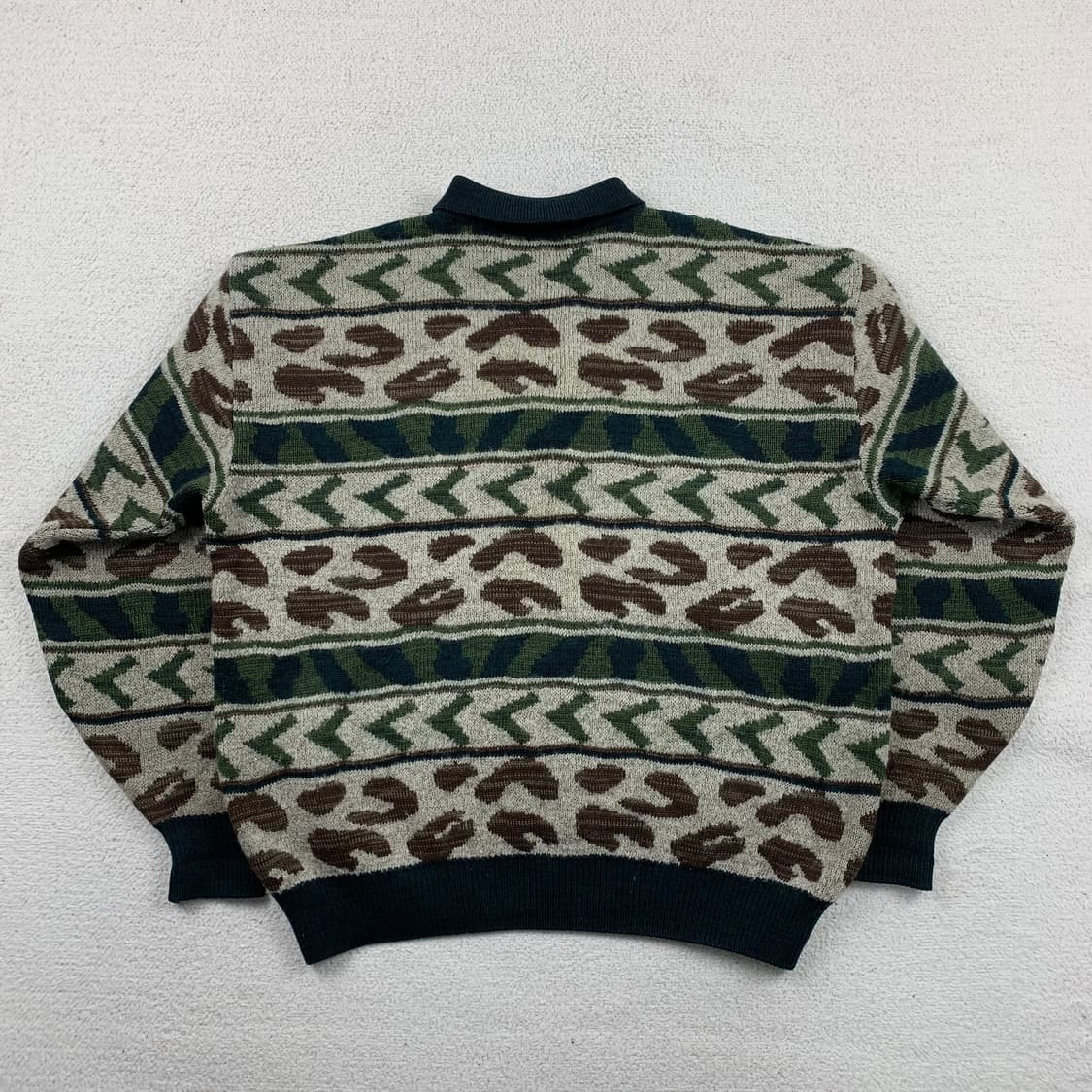 90s 코모도 빈티지 패턴 울 카라 니트 상품이미지2