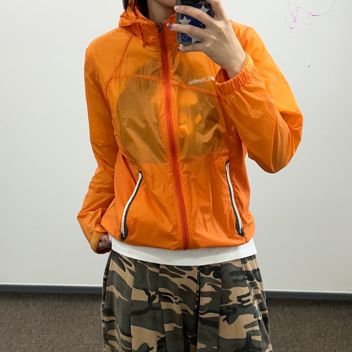 Columbia 콜롬비아 오렌지 바람막이 상품이미지2