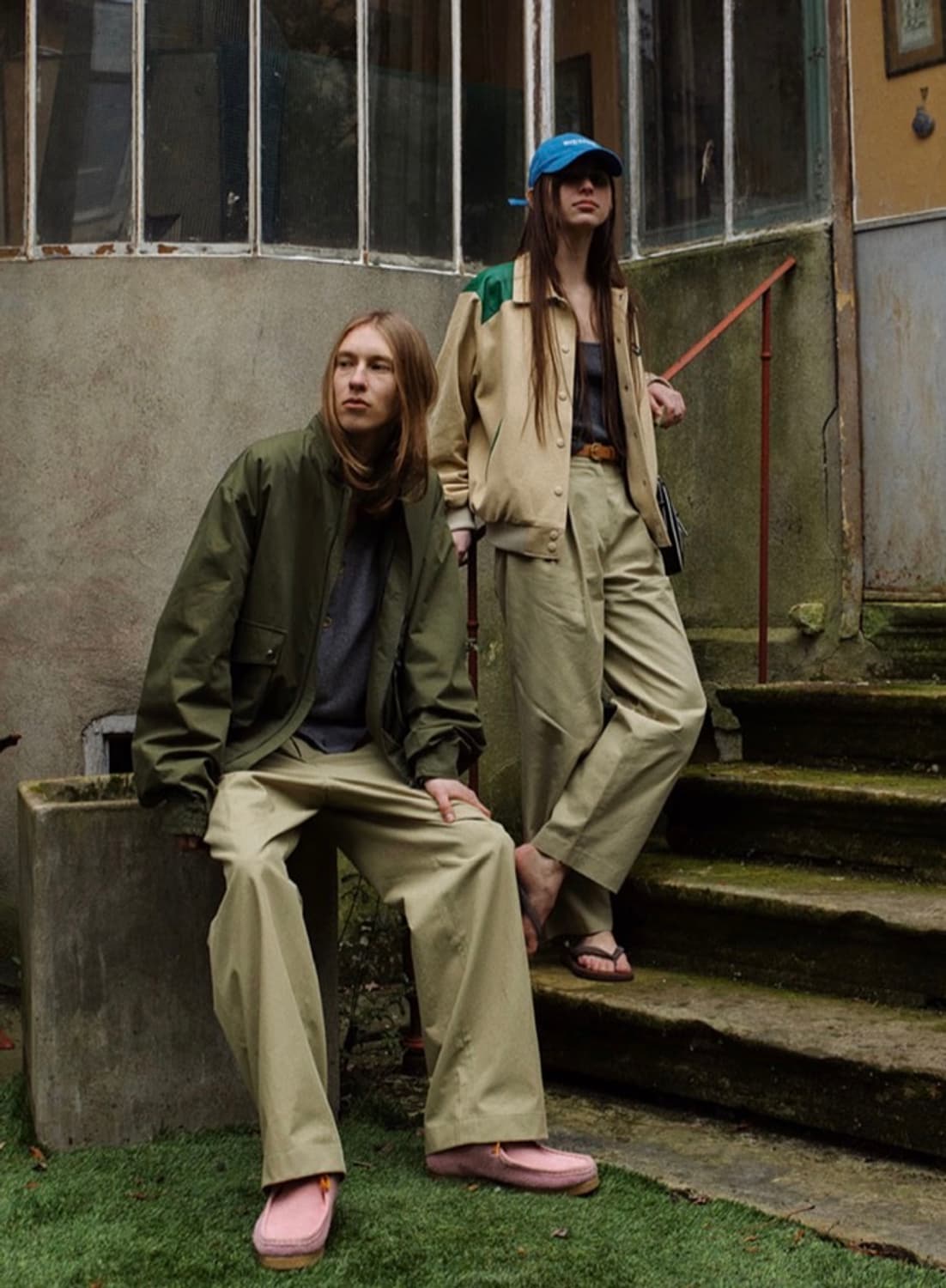 시엔느 패치 바시티 자켓 점퍼 베이지 L 상품이미지5