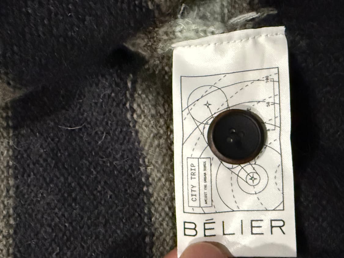 [4] 벨리에 브러쉬드 가디건 멀티 네이비 상품이미지3