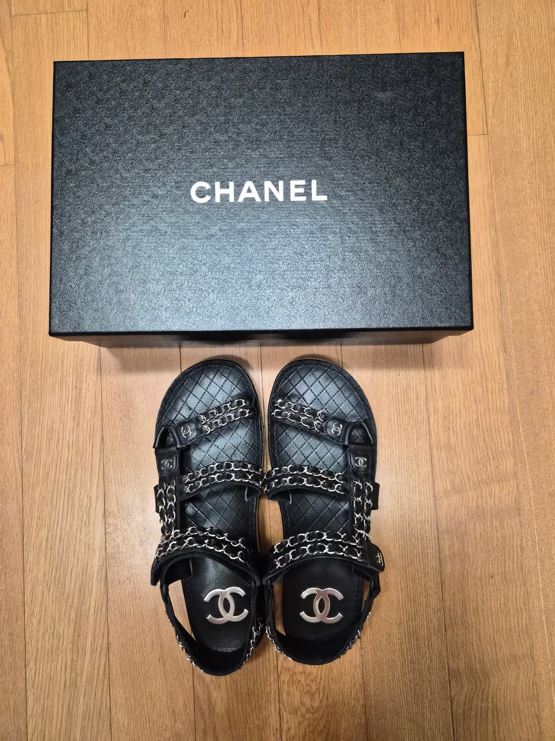 (정품) 샤넬 24SS 벨크로 샌들 38 (명품 여자 신발 슬리퍼 뮬 스 상품이미지1
