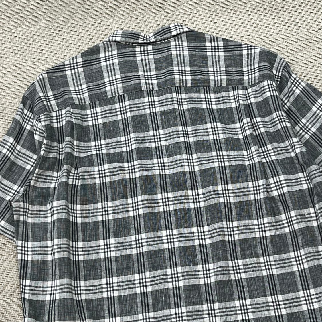 캘빈클라인 린넨 체크하프셔츠 r3797 상품이미지4