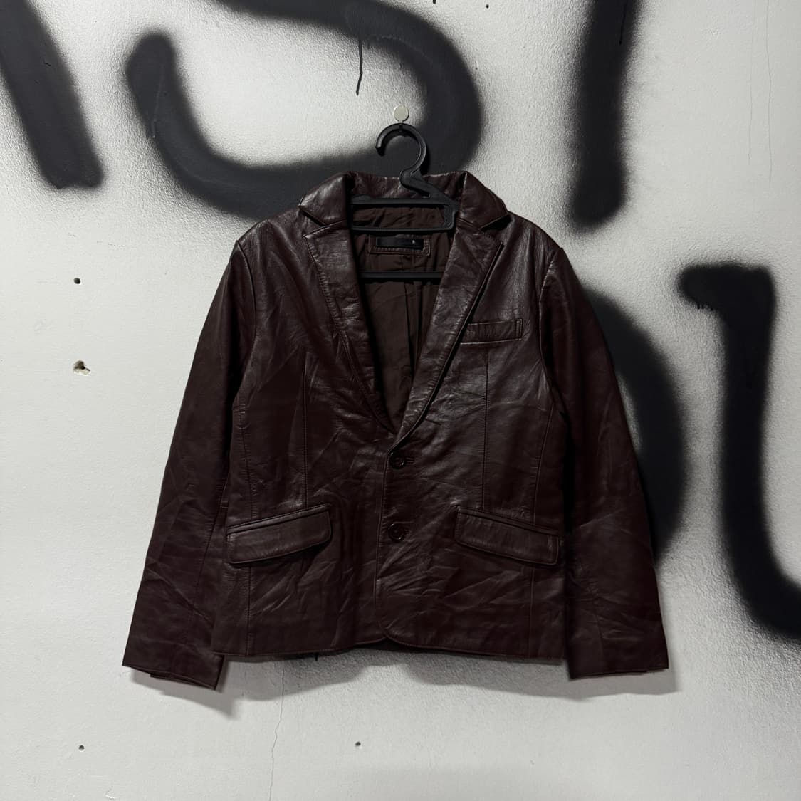 VTG 빈티지 100% 양가죽 쉽스킨 레더 싱글 블레이저 자켓 상품이미지1